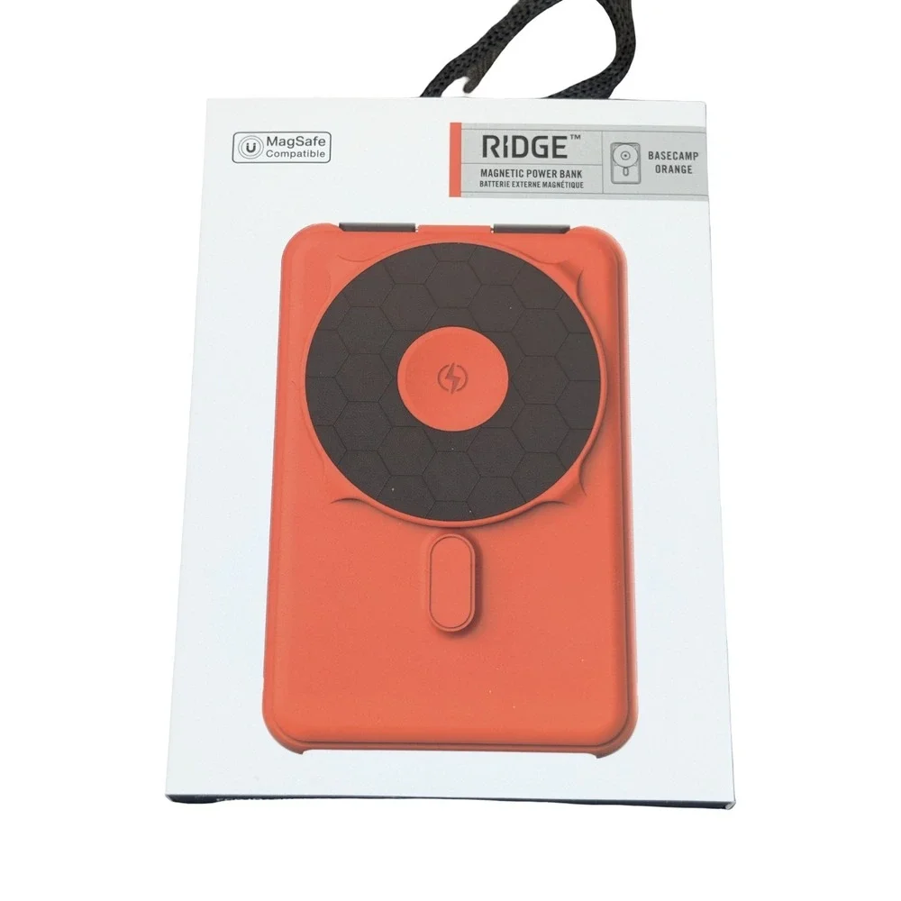 Qq3O The Ridge Wallet - MAGSAFE 5 In 1 POWER BANK 10,000mAh 20w Orange Open‎ Box